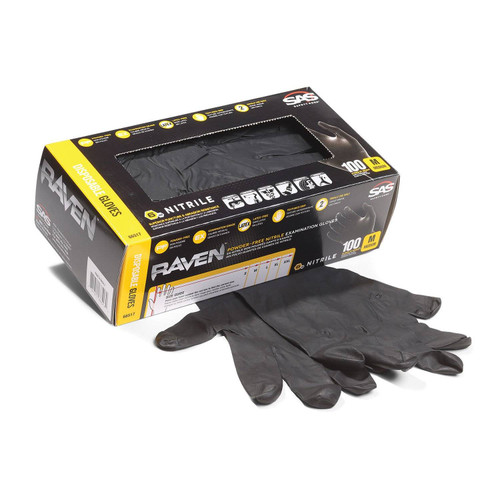 SAS Safety Raven Black Nitrile Glove