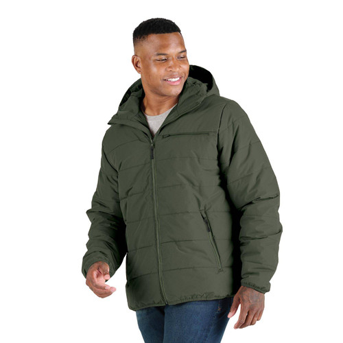 Berne Men's Channel Quilt Ripstop Hooded Jacket