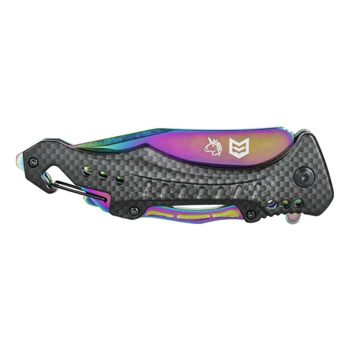 Mission Made Tactical Unicorn Knife - Carbon Fiber & Rainbow