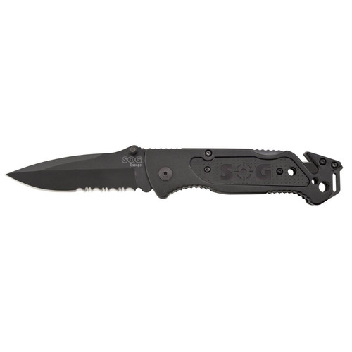 SOG Escape Knife with Seatbelt Cutter and Tungsten Glass Breaker
