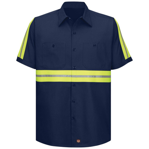Red Kap Men's Enhanced Visibility Cotton Short Sleeve Shirt