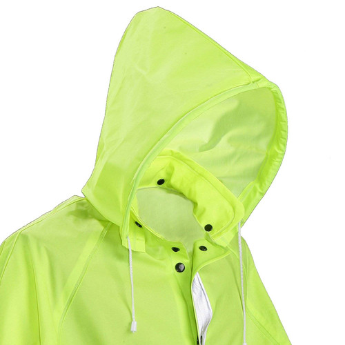 Neese Lime Green 48" PVC Vinyl Raincoat with Reflective Striping