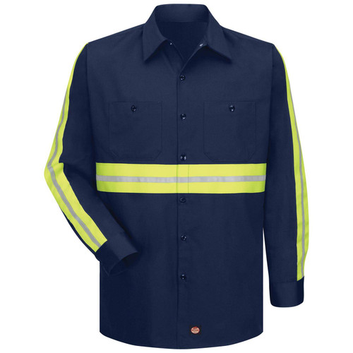 Red Kap Men's Enhanced Visibility Cotton Long Sleeve Work Shirt