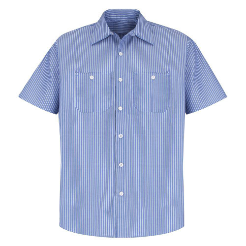 Red Kap Men's Industrial Stripe Poplin Work Shirt
