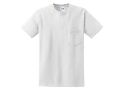 GILDAN COTTON T SHIRT WITH POCKET