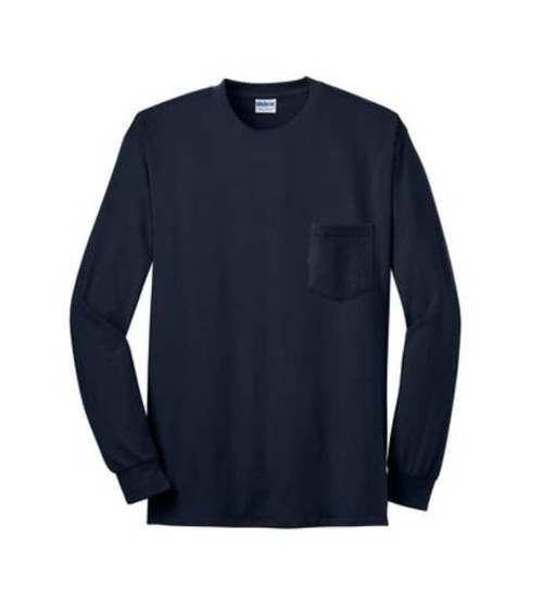 GILDAN 100% COTTON L/S T-SHIRT WITH POCKET