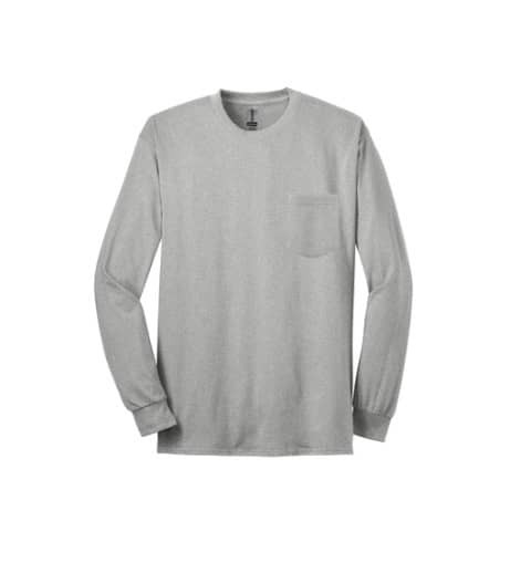 GILDAN 100% COTTON L/S T-SHIRT WITH POCKET