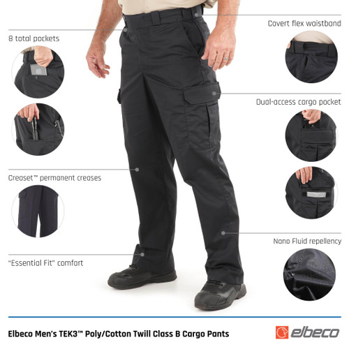 Elbeco Men's TEK3 Poly/Cotton Twill Class B Cargo Pants