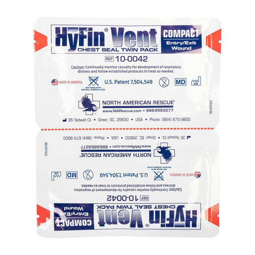 North American Rescue Hyfin Vent Compact Chest Seal Twin Pack