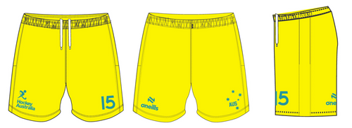 HOCKEY AUSTRALIA INDOOR - Mens Yellow Playing Shorts