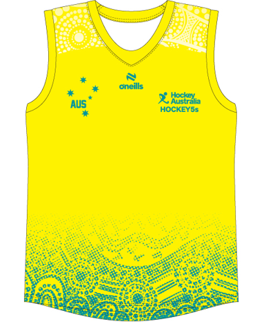 Hockey Australia 5 A Side Yellow/Teal Game Vest (Mens)