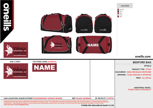 Tuggeranong Vikings Bedford Bag