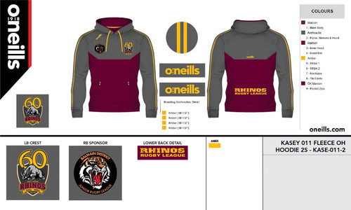Holy Cross Rhinos Overhead Fleece Hoodie