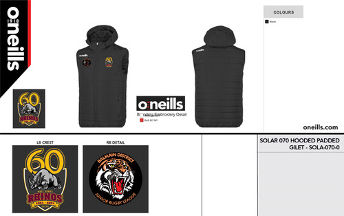 Holy Cross Rhinos Padded Warm Vest