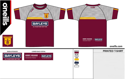 Taradale Cricket Club Sublimated Training Tee - Maroon (Seniors)