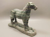 Horse Figurine Banded Marble Zebra Stone Carving Polished Rock #E323