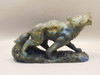 Wolf Figurine Labradorite Gemstone Animal 6.25 inch Coyote Carving #O492