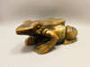 Frog Figurine Tigereye 5.6 inch Gemstone Animal Carving #O59