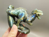 Dinosaur Carving Figurine Labradorite 4 inch Carved Tyrannosaurus Rex #e126