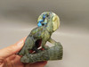 Howling Wolf at Moon Figurine Labradorite 43.75 inch Coyote Carving #O302