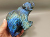 Bear Figurine Labradorite 5 inch Animal Stone Carving #O186