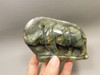 Rhinoceros Figurine Labradorite Polished Carved Stone Animal #O370