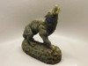 Wolf Figurine Labradorite Stone Animal 4.3 inch Coyote Carving #O205