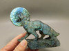 Howling Wolf Moon Figurine Labradorite 4.2 inch Coyote Carving #O305