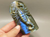 Scorpion Figurine Animal Carving Labradorite Polished Stone #O1