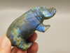 Hippopotamus Figurine Labradorite Carved 3 inch Stone Animal #O1