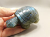 Turtle Figurine Labradorite Carved 3.25 inch Gemstone Carving #O21