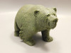 Bear Figurine Green Gemstone Animal Carving Verdite 4 inch #O33