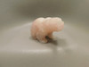 Bear Figurine Gemstone Animal Carving Rose Quartz 3 inch #O69