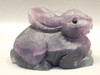 Rabbit Figurine Gemstone Animal Carving Purple Fluorite #O103