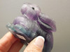 Rabbit Figurine Gemstone Animal Carving Purple Fluorite #O103