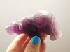 Bear Figurine Gemstone Carved Animal Purple Fluorite #O437