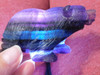 Bear Figurine Gemstone Animal Carving Purple Fluorite #O551