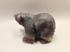 Bear Figurine Gemstone Animal Carving Purple Fluorite Crystal #O44
