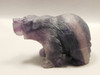 Bear Gemstone Animal Carving Purple Blue Banded Fluorite #O433