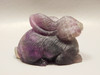 Rabbit Figurine Gemstone Animal Carving Purple Fluorite #O104