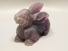 Rabbit Figurine Gemstone Animal Carving Purple Fluorite #O104