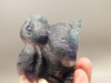 Rabbit Figurine Gemstone Animal Carving Purple Fluorite #O104