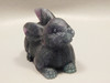 Rabbit Figurine Gemstone Animal Carving Purple Fluorite #O403