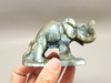 Elephant Carving Figurine Labradorite Carved Stone Animal #O446