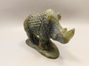 Rhinoceros Figurine Labradorite Hand Carved Stone Animal #O115