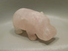 Hippopotamus Figurine Rose Quartz 4 inch Pink Animal Carving #O