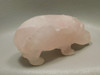 Hippopotamus Figurine Rose Quartz 4 inch Pink Animal Carving #O