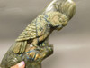 Cockatoo Cockatiel Parrot Bird Labradorite 7 inch Stone Animal Carving #O26