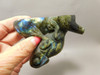 Chameleon Lizard Figurine Labradorite  Stone Animal Carving #O216