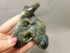 Chameleon Lizard Figurine Labradorite  Stone Animal Carving #O216